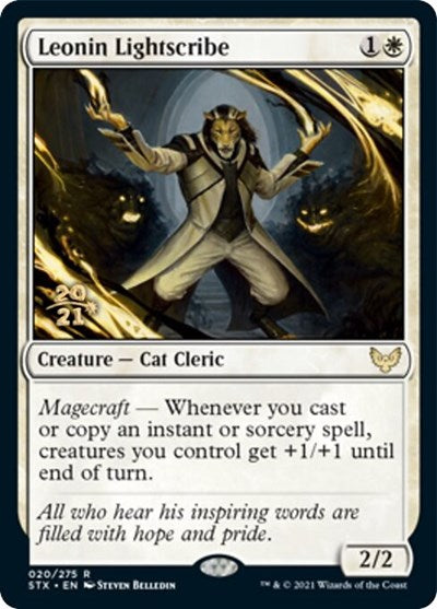 Leonin Lightscribe [Strixhaven: School of Mages Prerelease Promos] | I Want That Stuff Brandon