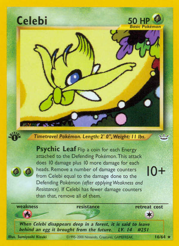 Celebi (16/64) [Neo Revelation 1st Edition] | I Want That Stuff Brandon