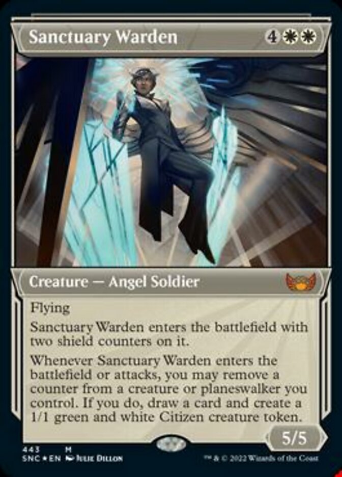 Sanctuary Warden (Showcase Art Deco Foil Etched) [Streets of New Capenna] | I Want That Stuff Brandon