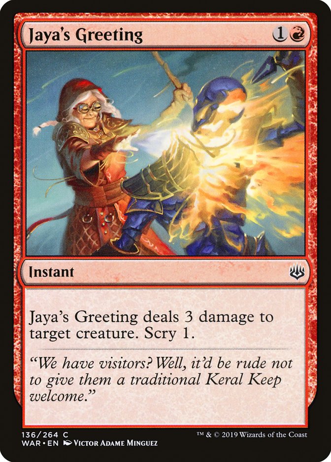 Jaya's Greeting [War of the Spark] | I Want That Stuff Brandon
