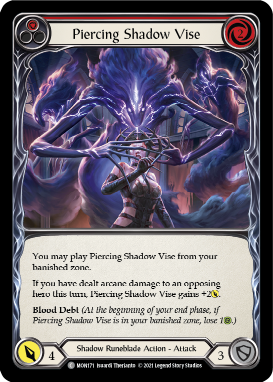 Piercing Shadow Vise (Red) (Rainbow Foil) [MON171-RF] 1st Edition Rainbow Foil | I Want That Stuff Brandon