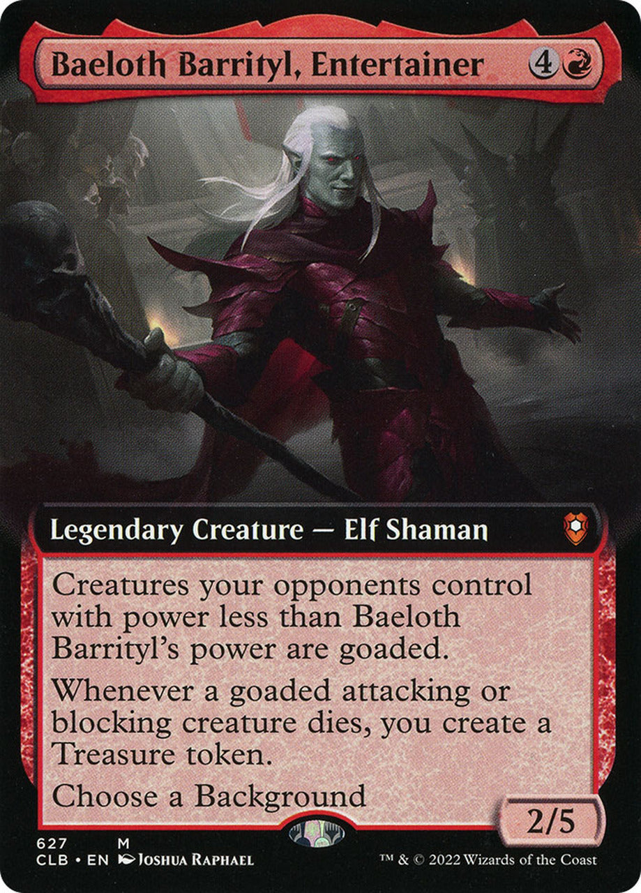 Baeloth Barrityl, Entertainer (Extended Art) [Commander Legends: Battle for Baldur's Gate] | I Want That Stuff Brandon