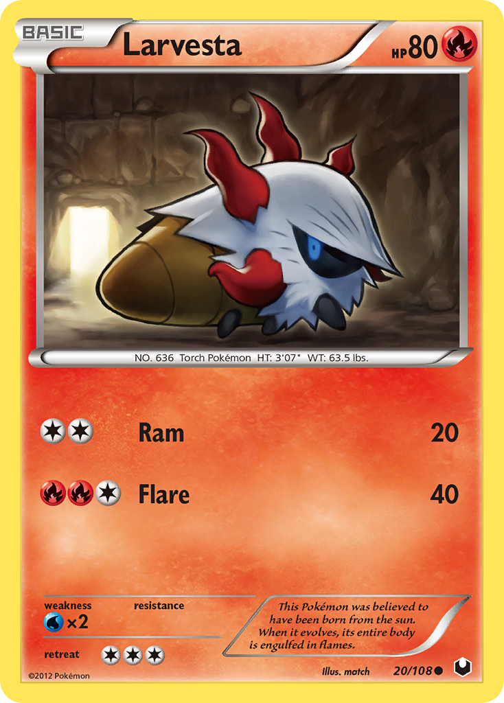 Larvesta (20/108) [Black & White: Dark Explorers] | I Want That Stuff Brandon