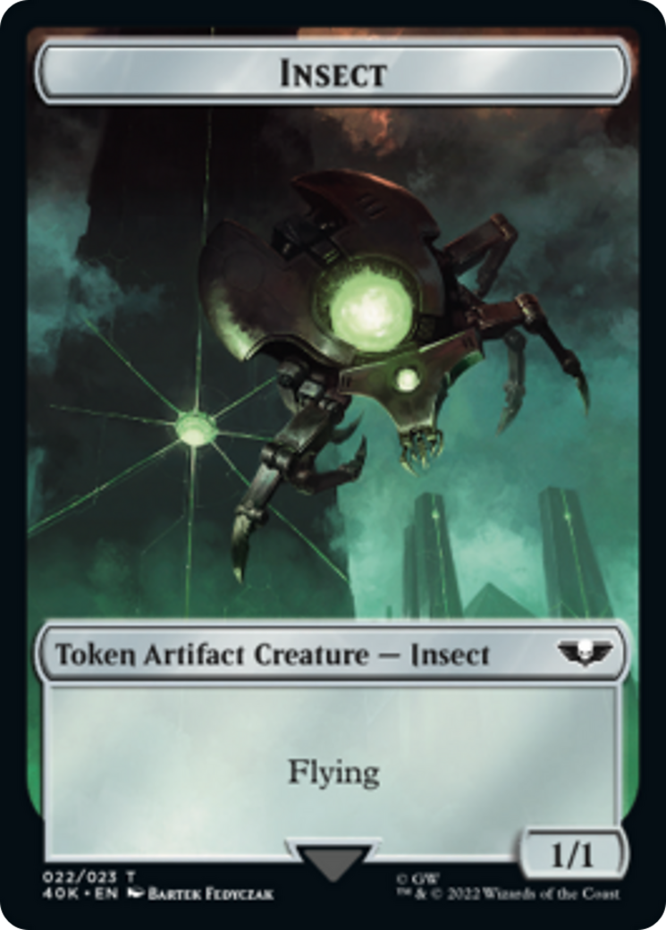 Necron Warrior // Insect Double-Sided (Surge Foil) [Warhammer 40,000 Tokens] | I Want That Stuff Brandon
