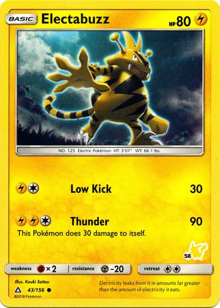 Electabuzz (43/156) (Pikachu Stamp #58) [Battle Academy 2020] | I Want That Stuff Brandon