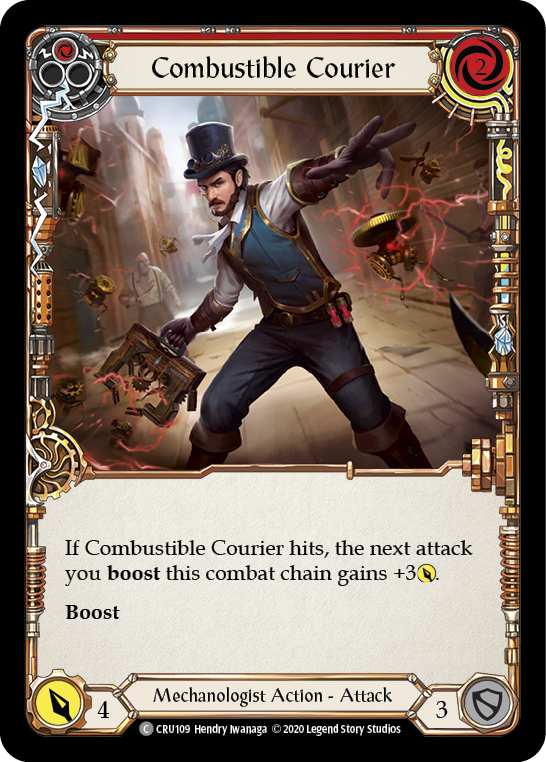 Combustible Courier (Red) [CRU109] 1st Edition Rainbow Foil | I Want That Stuff Brandon