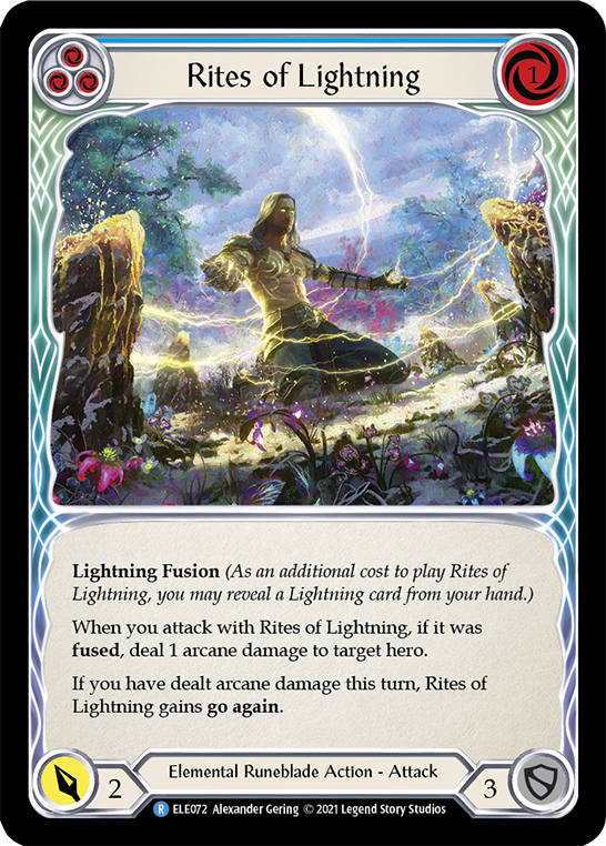 Rites of Lightning (Blue) [ELE072] (Tales of Aria)  1st Edition Rainbow Foil | I Want That Stuff Brandon