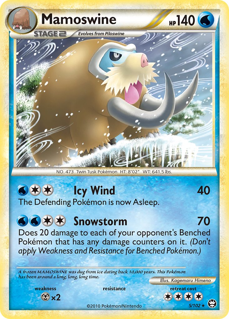 Mamoswine (5/102) (Cracked Ice Holo) (Theme Deck Exclusive) [HeartGold & SoulSilver: Triumphant] | I Want That Stuff Brandon