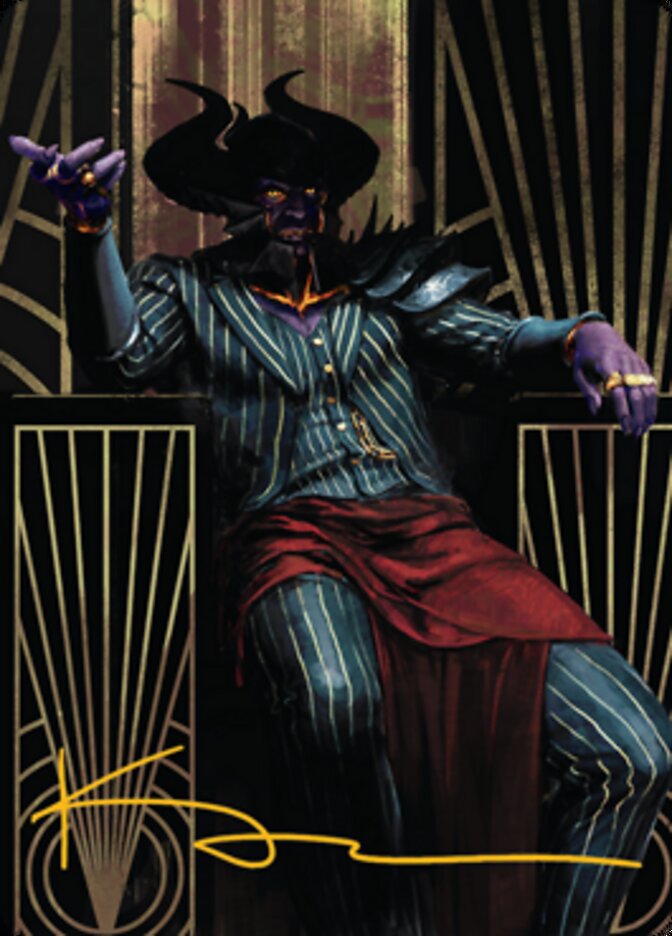 Ob Nixilis, the Adversary 2 Art Card (Gold-Stamped Signature) [Streets of New Capenna Art Series] | I Want That Stuff Brandon
