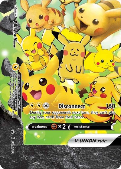 Pikachu V-UNION (SWSH141) (Celebrations) [Sword & Shield: Black Star Promos] | I Want That Stuff Brandon