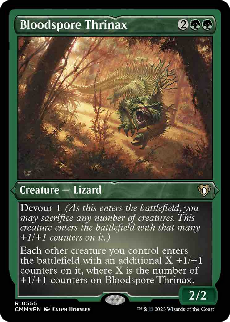 Bloodspore Thrinax (Foil Etched) [Commander Masters] | I Want That Stuff Brandon