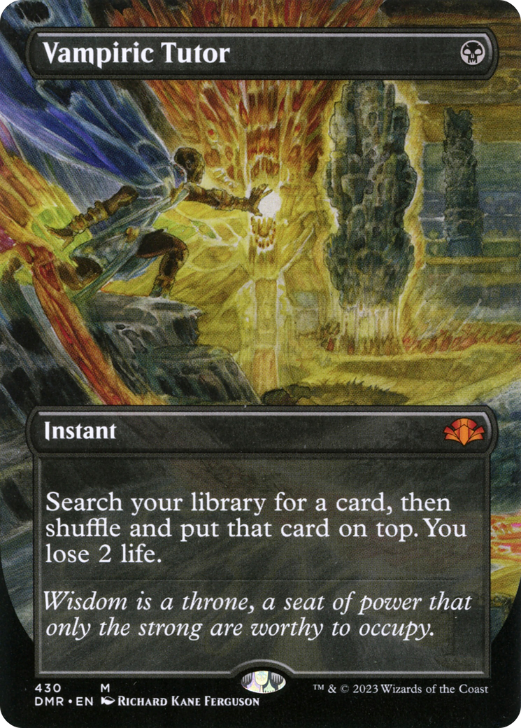 Vampiric Tutor (Borderless Alternate Art) [Dominaria Remastered] | I Want That Stuff Brandon