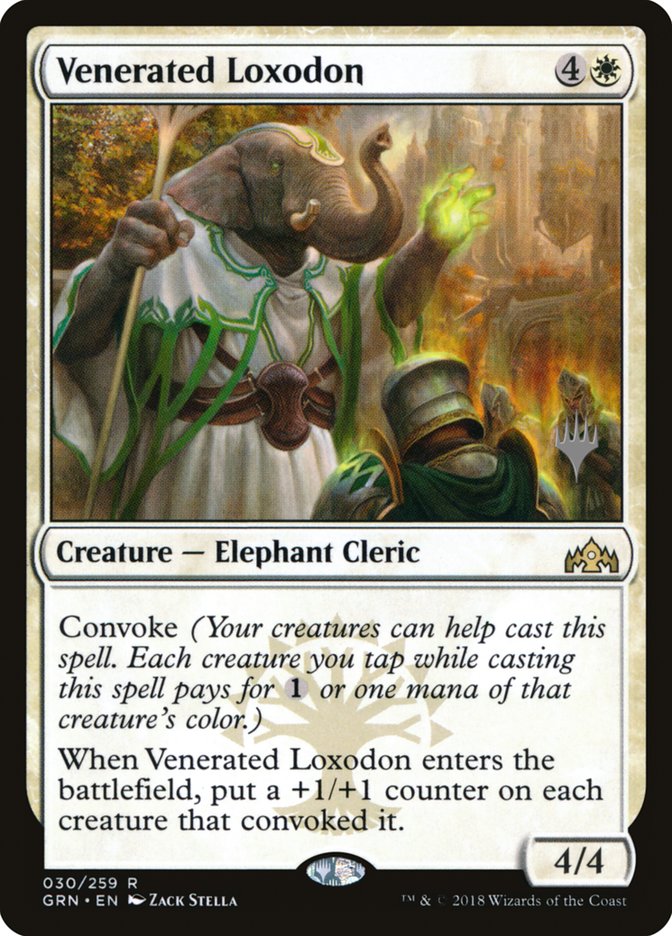 Venerated Loxodon (Promo Pack) [Guilds of Ravnica Promos] | I Want That Stuff Brandon