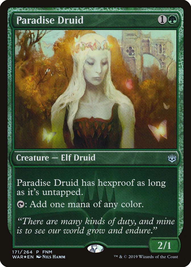 Paradise Druid (FNM) [War of the Spark Promos] | I Want That Stuff Brandon