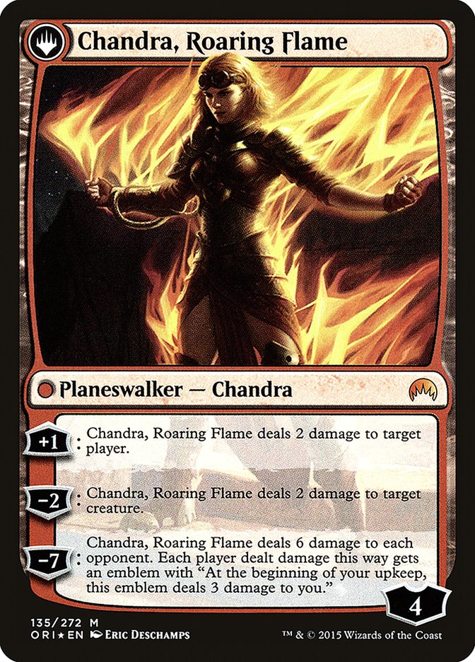 Chandra, Fire of Kaladesh // Chandra, Roaring Flame [Magic Origins Prerelease Promos] | I Want That Stuff Brandon