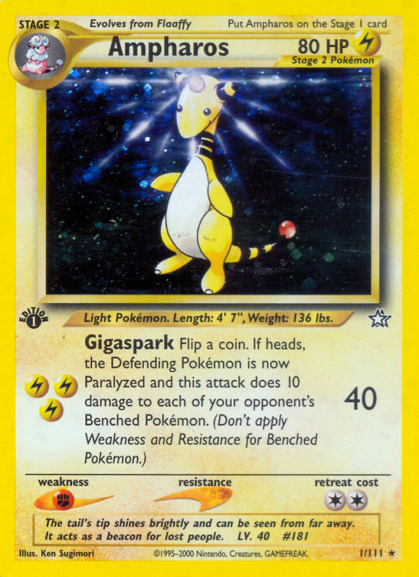 Ampharos (1/111) [Neo Genesis 1st Edition] | I Want That Stuff Brandon