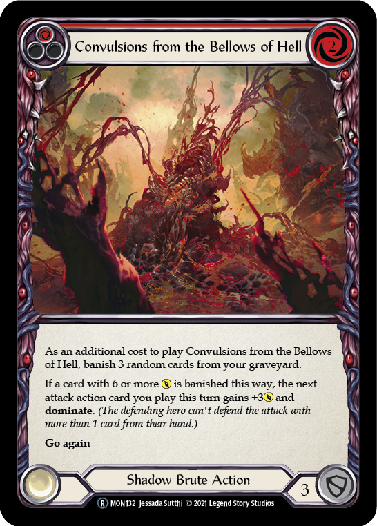 Convulsions from the Bellows of Hell (Red) (Rainbow Foil) [U-MON132-RF] Unlimited Edition Rainbow Foil | I Want That Stuff Brandon