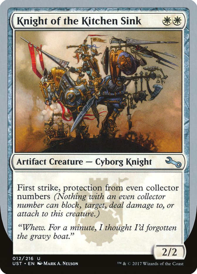 Knight of the Kitchen Sink ("protection from even collector numbers") [Unstable] | I Want That Stuff Brandon