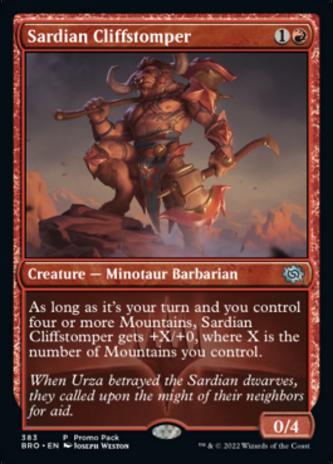 Sardian Cliffstomper (Promo Pack) [The Brothers' War Promos] | I Want That Stuff Brandon