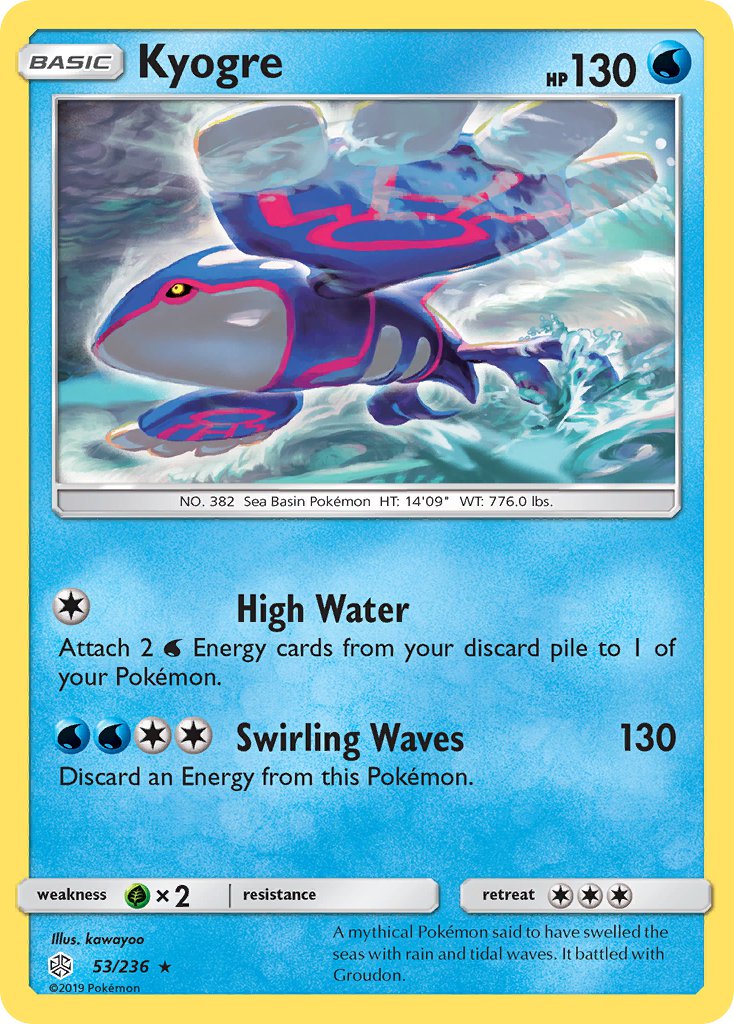 Kyogre (53/236) (Cracked Ice Holo) (Theme Deck Exclusive) [Sun & Moon: Cosmic Eclipse] | I Want That Stuff Brandon