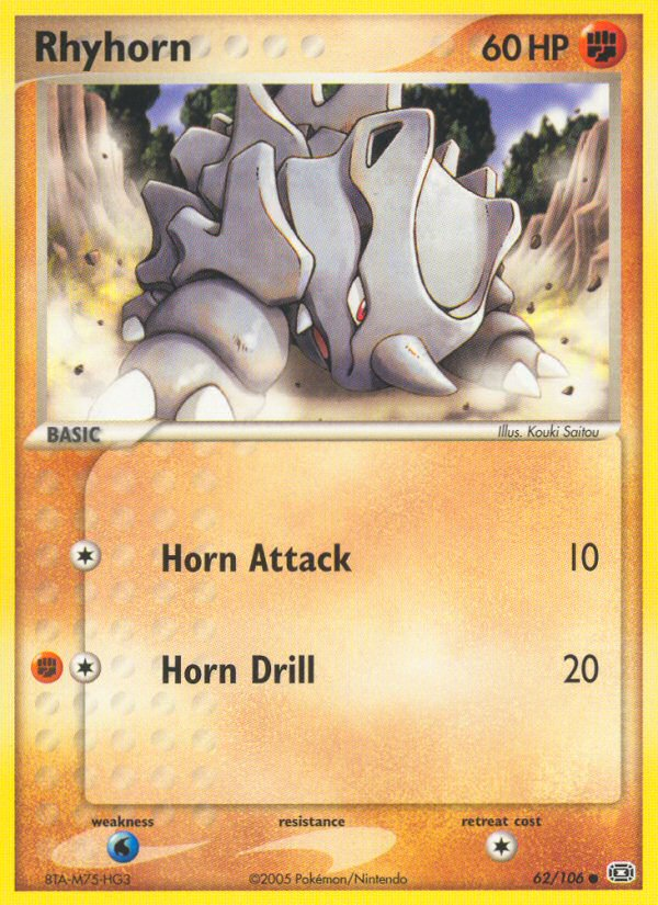 Rhyhorn (62/106) [EX: Emerald] | I Want That Stuff Brandon