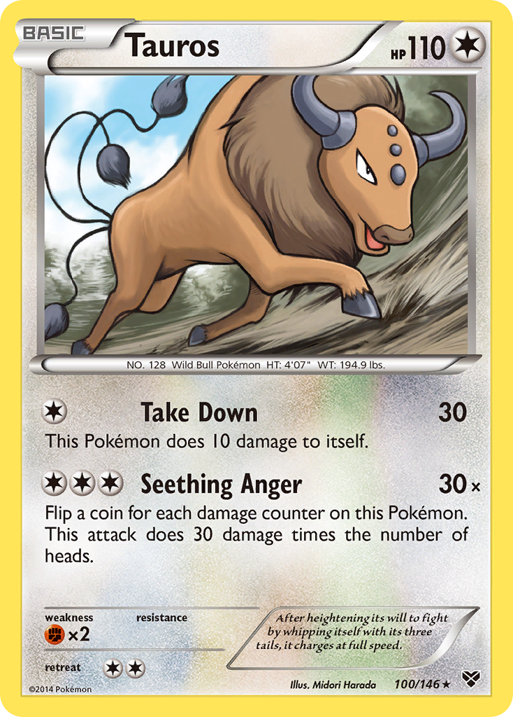 Tauros (100/146) [XY: Base Set] | I Want That Stuff Brandon