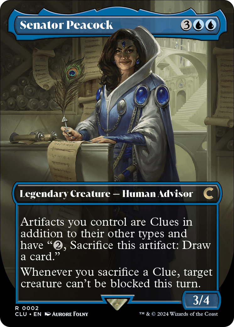 Senator Peacock (Borderless) [Ravnica: Clue Edition] | I Want That Stuff Brandon