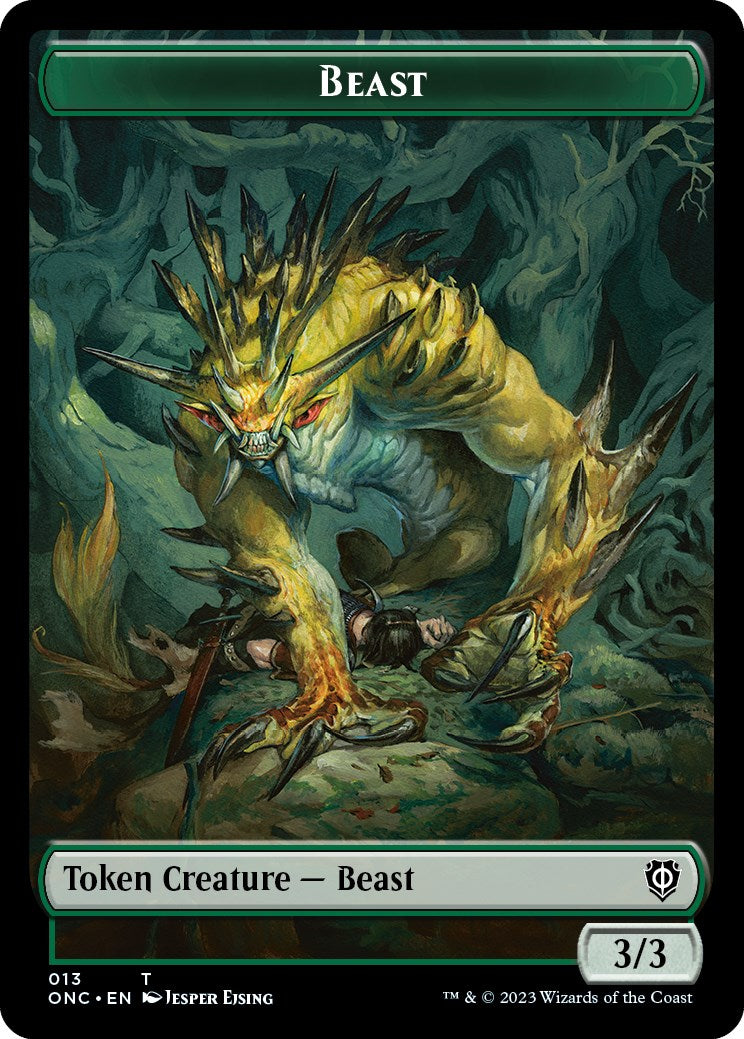 Poison Counter // Beast Double-Sided Token [Phyrexia: All Will Be One Commander Tokens] | I Want That Stuff Brandon