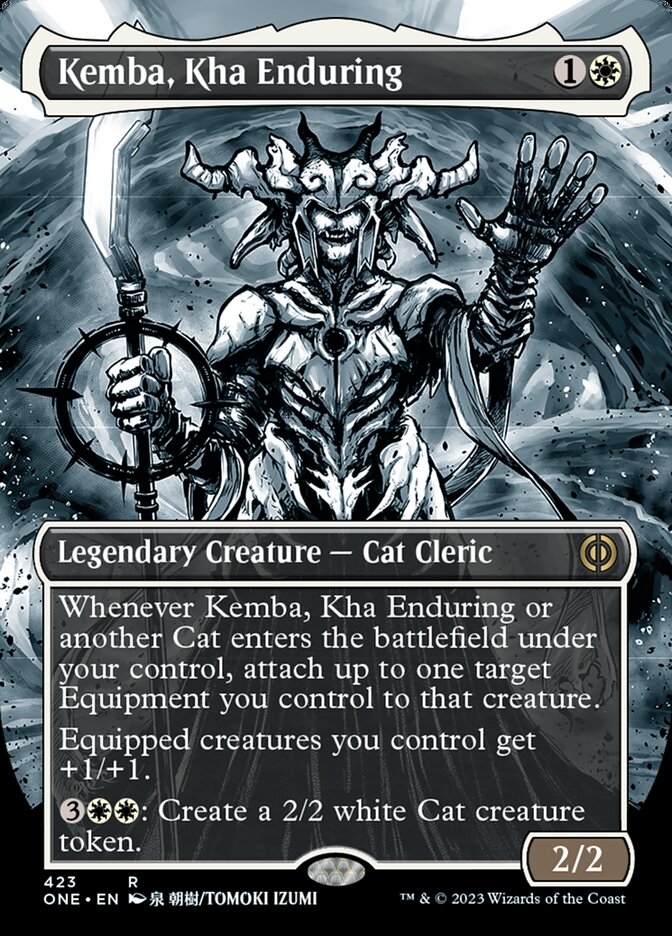 Kemba, Kha Enduring (Borderless Manga Step-and-Compleat Foil) [Phyrexia: All Will Be One] | I Want That Stuff Brandon