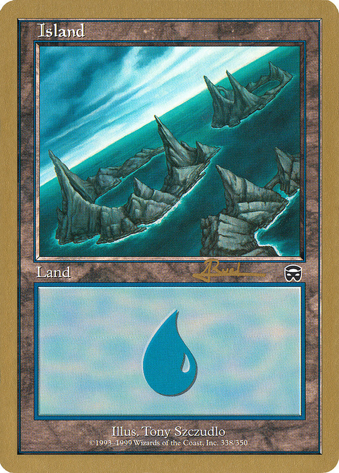 Island (ar338) (Antoine Ruel) [World Championship Decks 2001] | I Want That Stuff Brandon