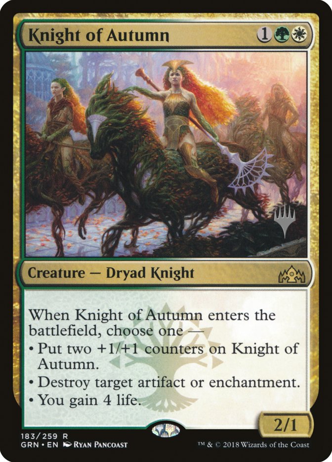 Knight of Autumn (Promo Pack) [Guilds of Ravnica Promos] | I Want That Stuff Brandon