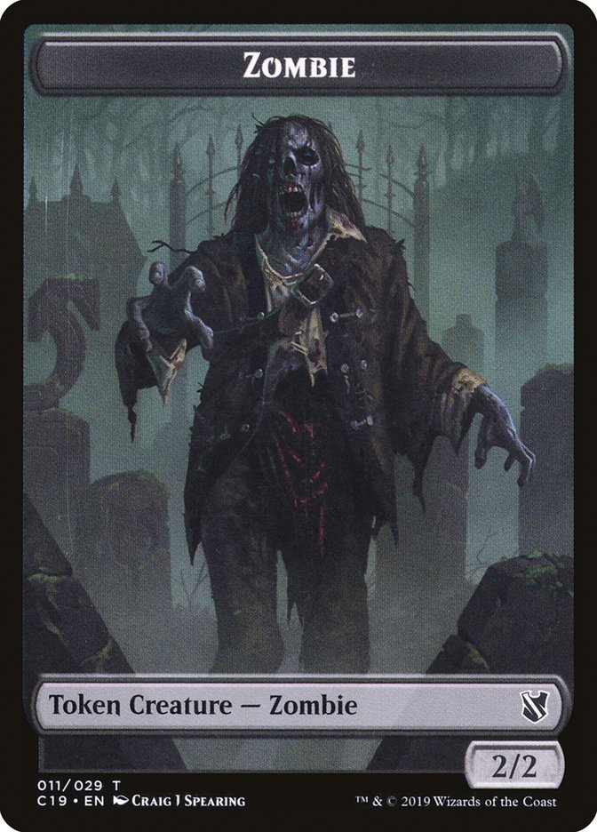 Zombie (010) // Zombie (011) Double-Sided Token [Commander 2019 Tokens] | I Want That Stuff Brandon