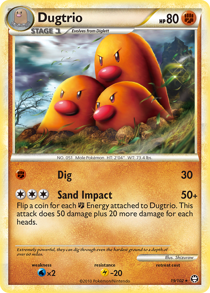 Dugtrio (19/102) [HeartGold & SoulSilver: Triumphant] | I Want That Stuff Brandon