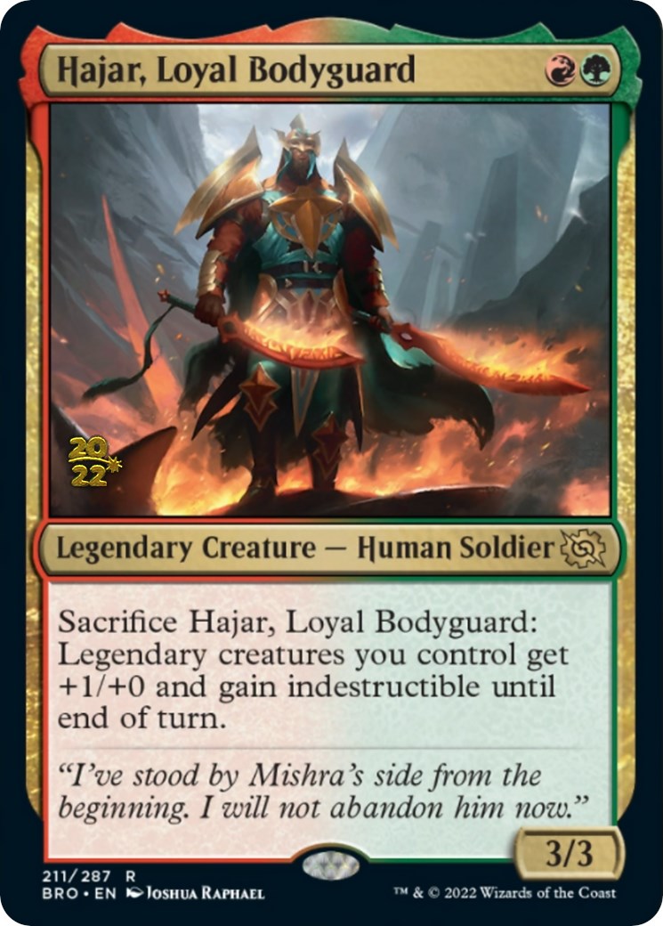 Hajar, Loyal Bodyguard [The Brothers' War Prerelease Promos] | I Want That Stuff Brandon