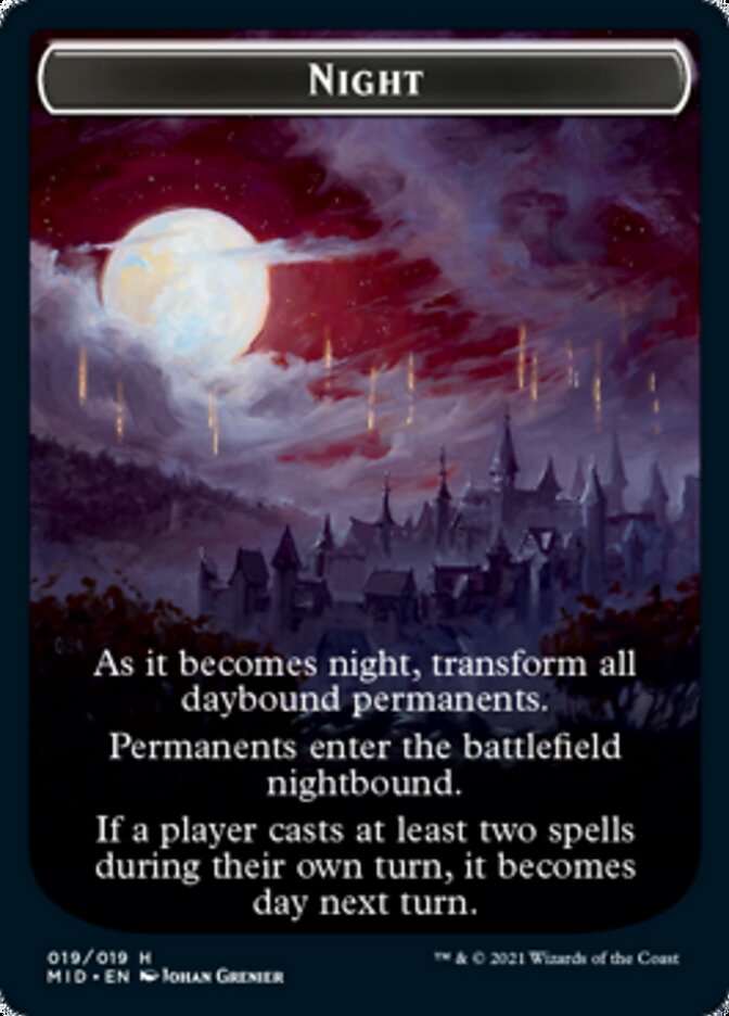 Day // Night Double-Sided Token [Innistrad: Midnight Hunt Tokens] | I Want That Stuff Brandon