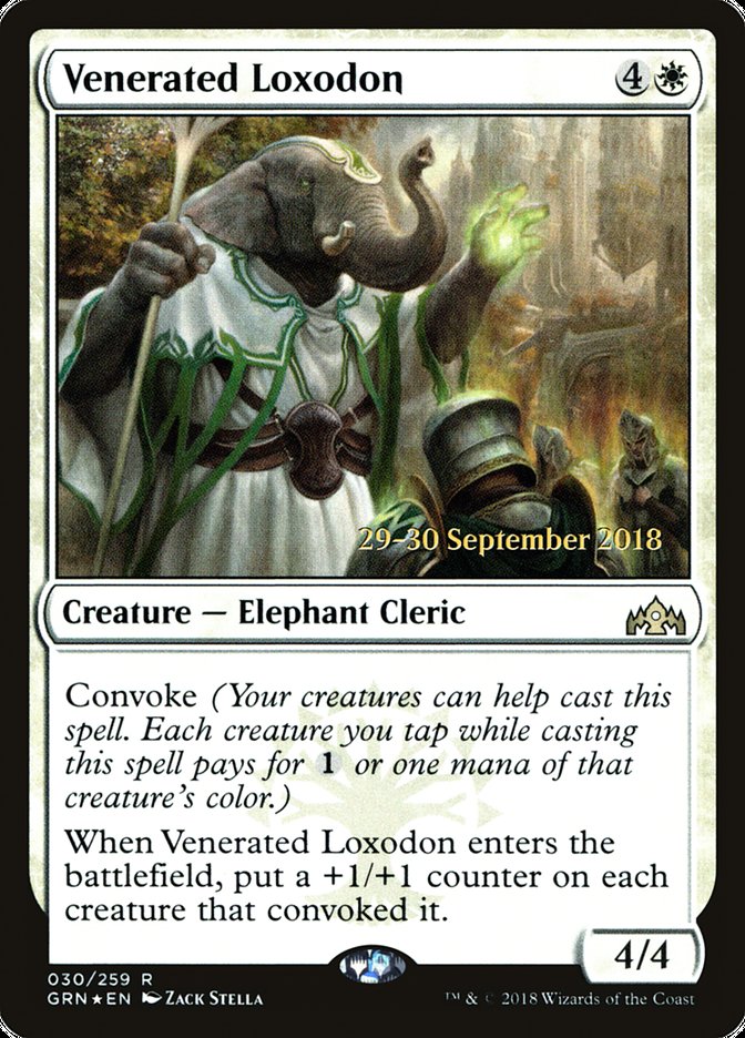 Venerated Loxodon [Guilds of Ravnica Prerelease Promos] | I Want That Stuff Brandon