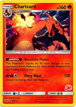 Charizard (3/70) (Charizard Stamp #39) [Battle Academy 2020] | I Want That Stuff Brandon