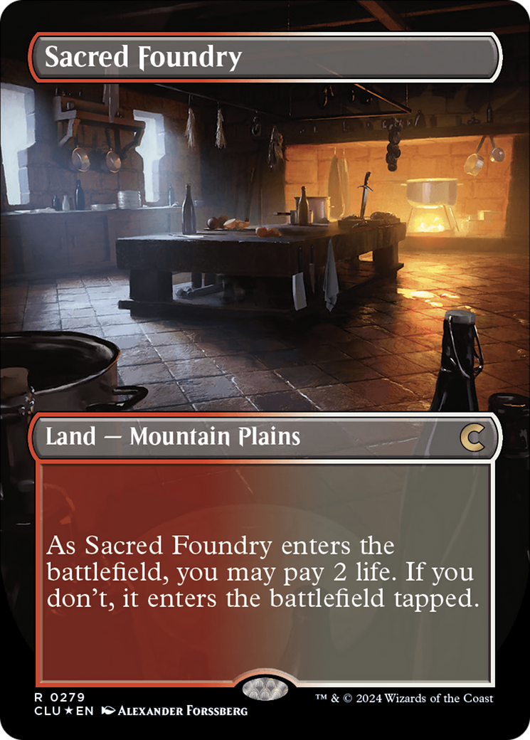 Sacred Foundry (Borderless) [Ravnica: Clue Edition] | I Want That Stuff Brandon