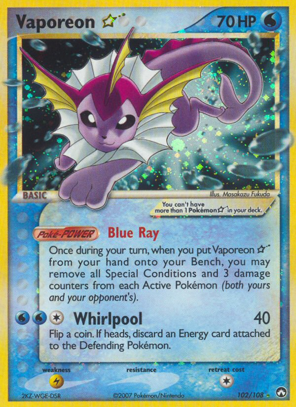 Vaporeon Star (102/108) [EX: Power Keepers] | I Want That Stuff Brandon