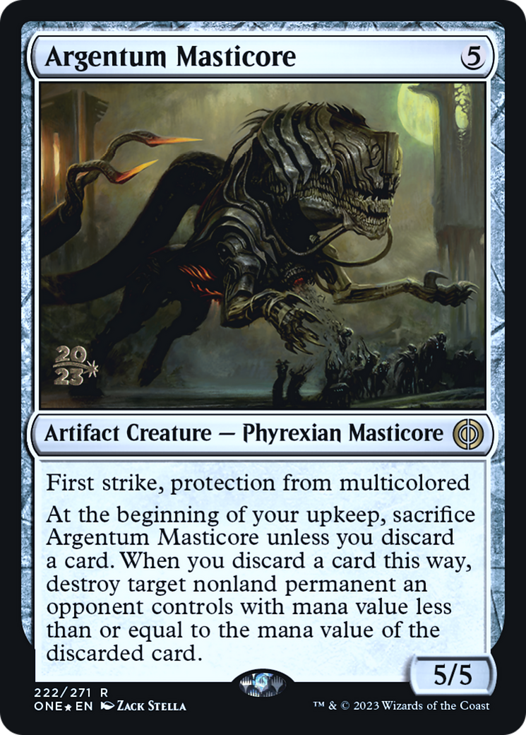 Argentum Masticore [Phyrexia: All Will Be One Prerelease Promos] | I Want That Stuff Brandon