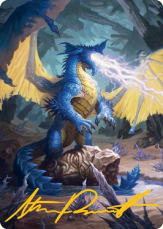 Blue Dragon Art Card (Gold-Stamped Signature) [Dungeons & Dragons: Adventures in the Forgotten Realms Art Series] | I Want That Stuff Brandon