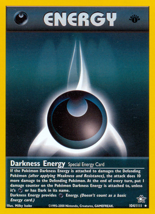 Darkness Energy (104/111) [Neo Genesis 1st Edition] | I Want That Stuff Brandon