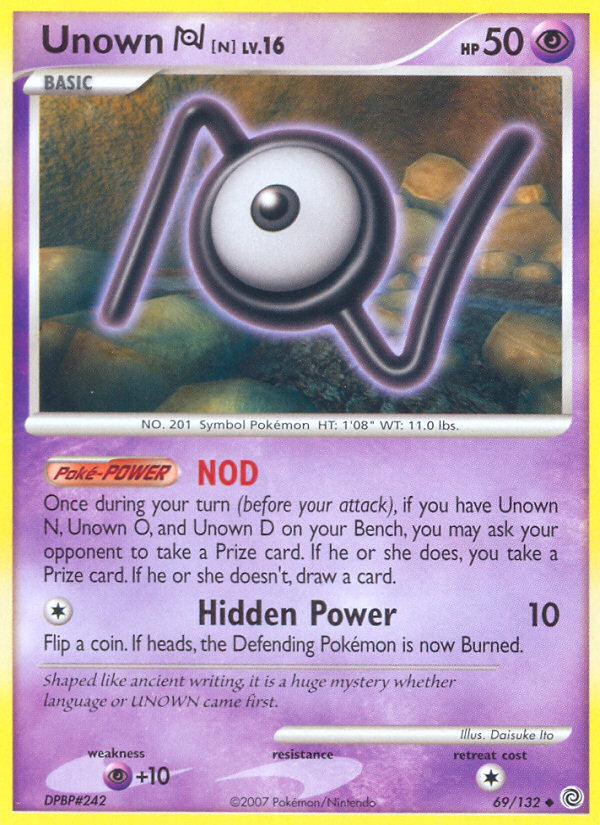 Unown N (69/132) [Diamond & Pearl: Secret Wonders] | I Want That Stuff Brandon