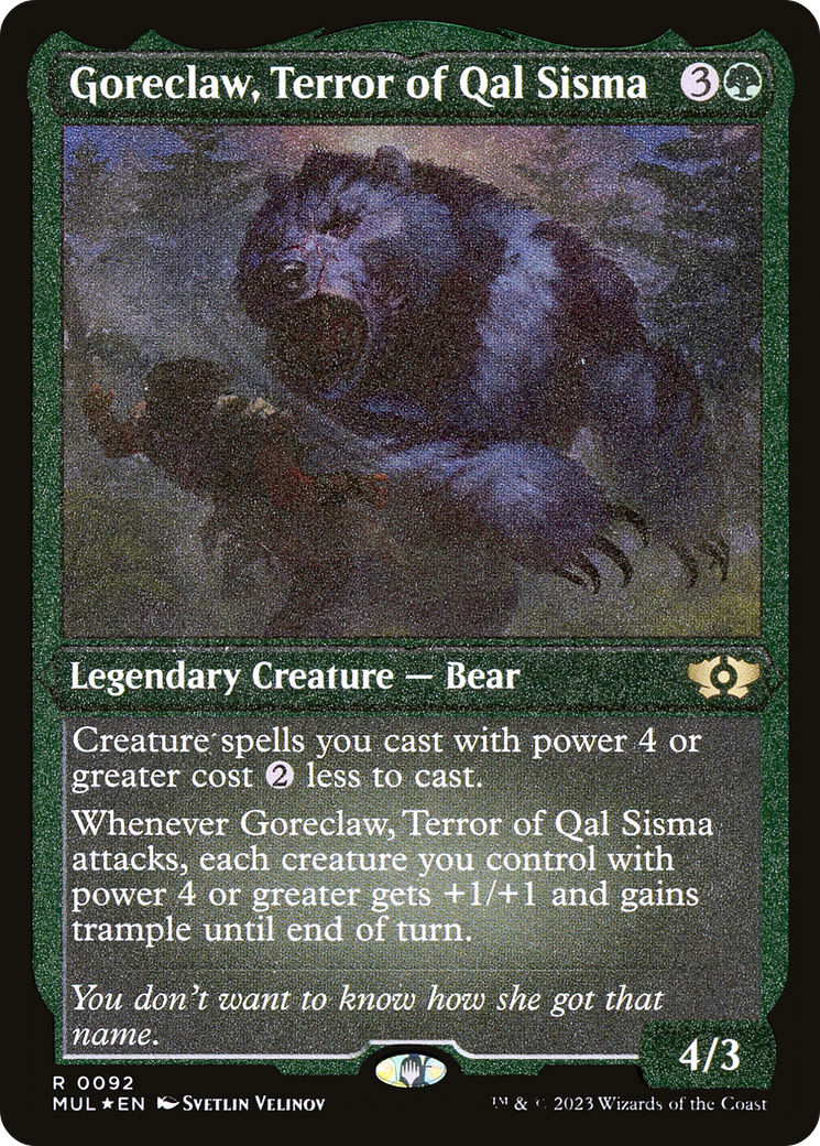 Goreclaw, Terror of Qal Sisma (Foil Etched) [Multiverse Legends] | I Want That Stuff Brandon