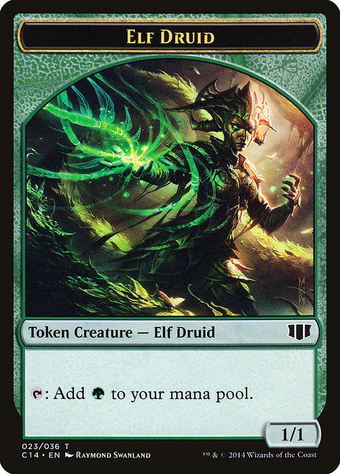 Elf Druid // Beast (020/036) Double-Sided Token [Commander 2014 Tokens] | I Want That Stuff Brandon