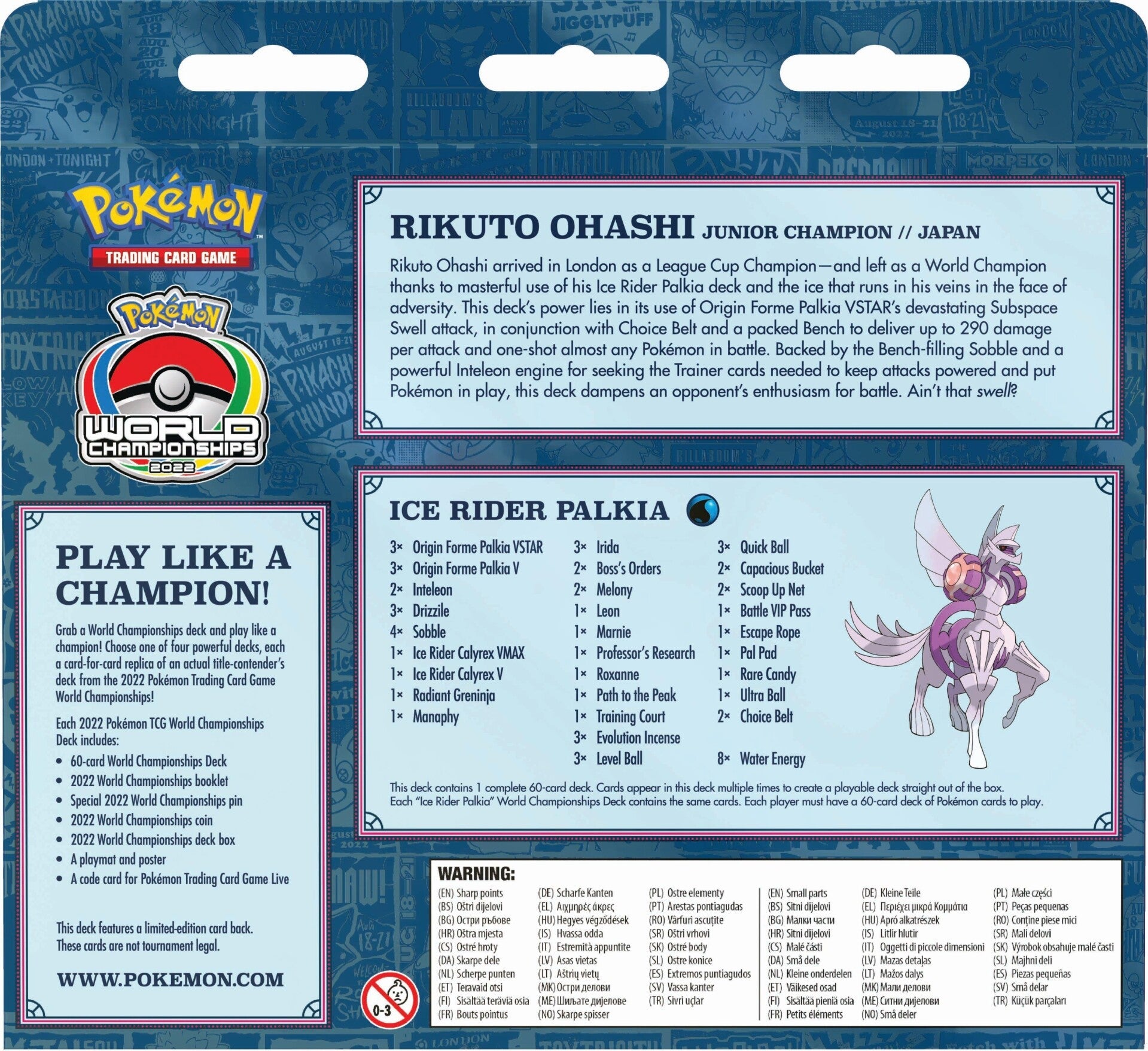 2022 World Championships Deck (Ice Rider Palkia - Rikuto Ohashi) | I Want That Stuff Brandon
