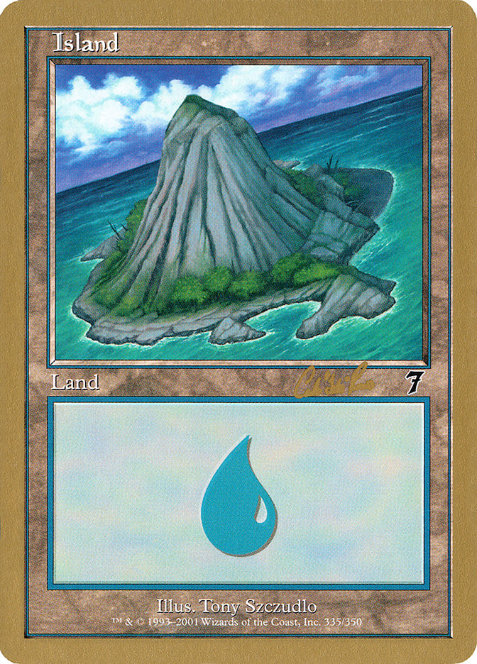 Island (cr335b) (Carlos Romao) [World Championship Decks 2002] | I Want That Stuff Brandon