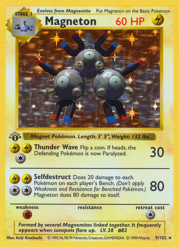 Magneton (9/102) (Shadowless) [Base Set 1st Edition] | I Want That Stuff Brandon