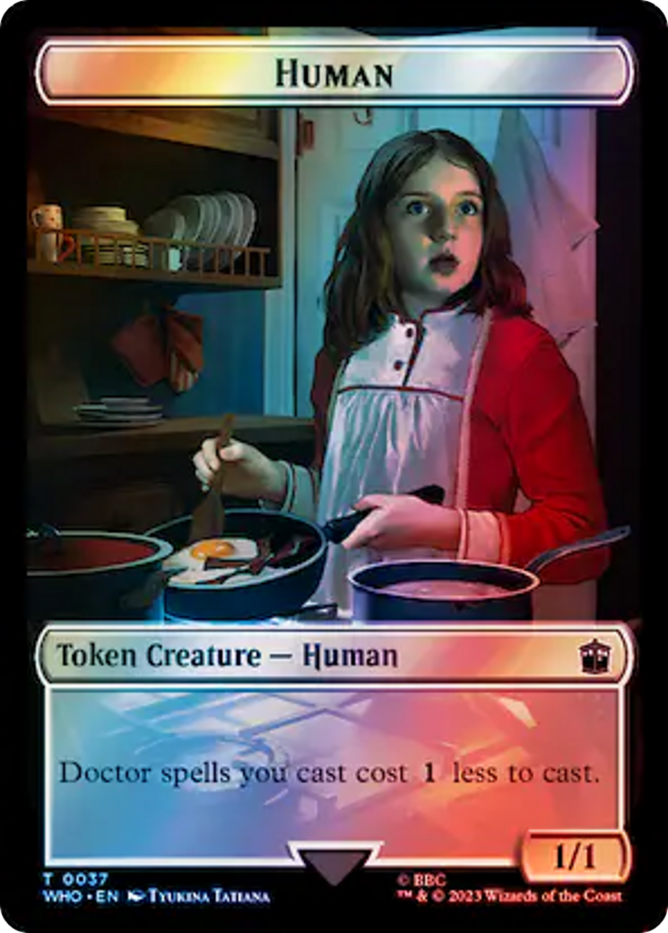 Human (0037) // Food (0059) Double-Sided Token (Surge Foil) [Doctor Who Tokens] | I Want That Stuff Brandon