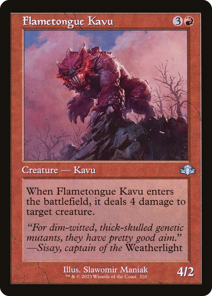 Flametongue Kavu (Retro) [Dominaria Remastered] | I Want That Stuff Brandon